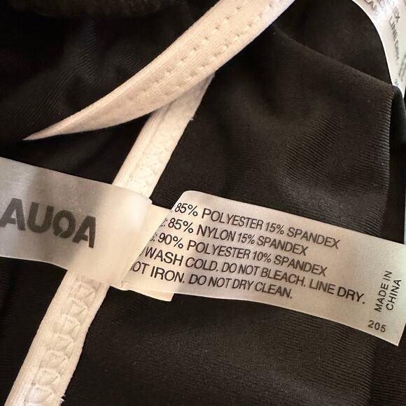 Aqa Eve Women's Plus Size Blk/Wht High Waist 2 Piece Bikini Size - 16W - NWT - Picture 5 of 6